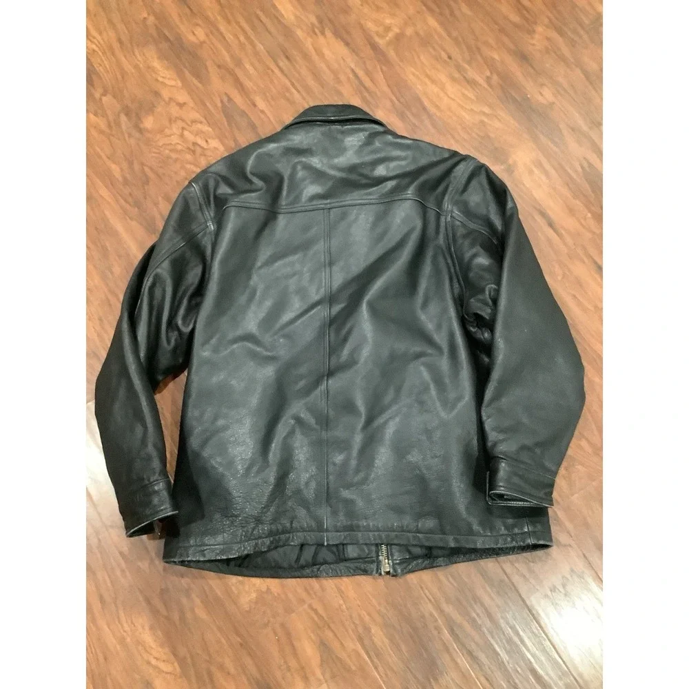 🔥Vintage Protocol by Pan United Leather Bomber jacket Mens Size M 88076